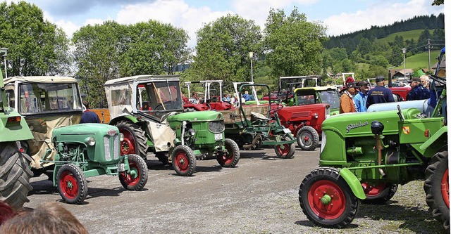 Zahlreiche Traktoren waren zum Sommerf... Ehrsberg auf den Festplatz getuckert.  | Foto: Karlheinz Rmmele