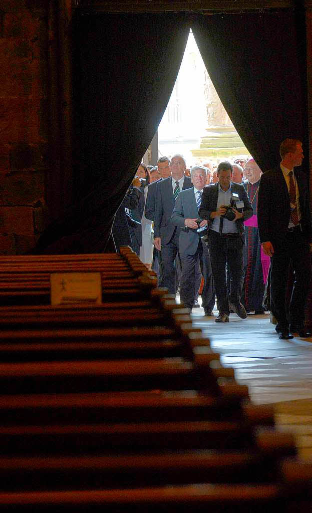 Sonniger Besuch: Bundesprsident Joachim Gauck in Freiburg