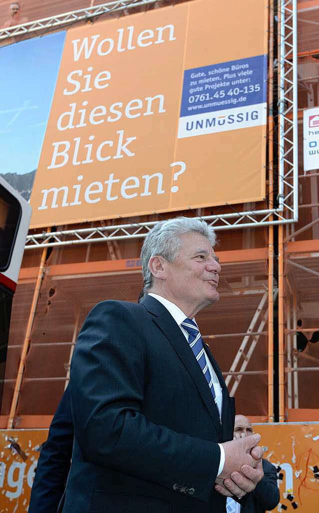 Sonniger Besuch: Bundesprsident Joachim Gauck in Freiburg