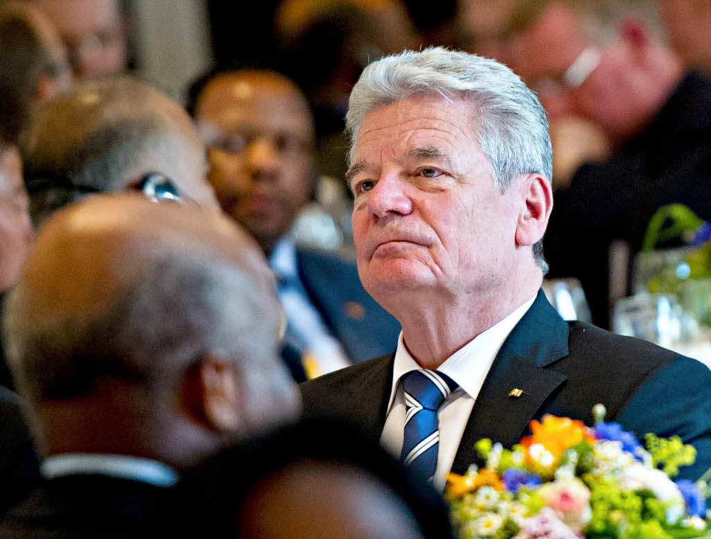 Bundesprsident Joachim Gauck auf Schloss Reinach