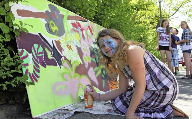 Graffiti erwnscht: Beim Schulfest der...eber-Schule kam keine Langeweile auf.   | Foto: privat