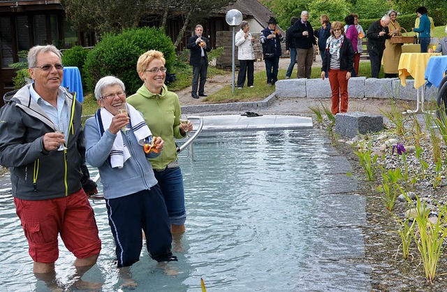 Fertiggestellt ist das Wassertretbecke...h der ffentlichkeit bergeben.         | Foto: Patrick Burger