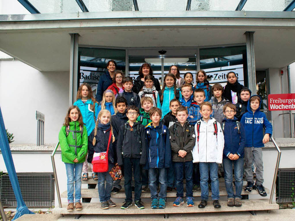 Die Klasse 4b der Emil-Gtt-Schule aus Freiburg mit ihrer Lehrerin Frau Monika Bettermann
