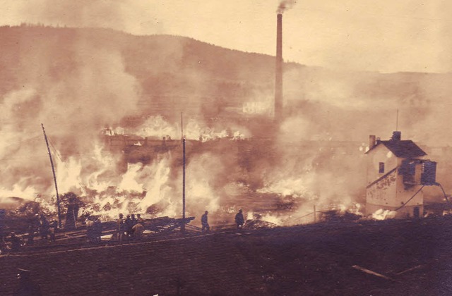 Brand im Sgewerk Himmelsbach 1920  | Foto: Feuerwehr Neustadt