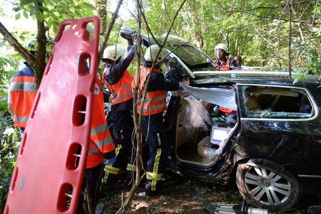 Unfall auf der A5 bei Freiburg: Autofahrer rast gegen mehrere Bume