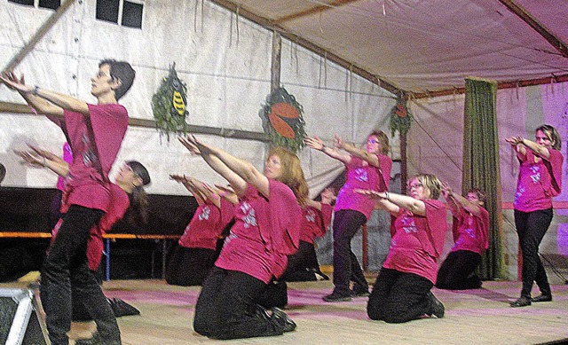 Die Tanzmdels zeigten zur Musik von D...eografierten  und einstudierten Tanz.   | Foto: Tina Httich