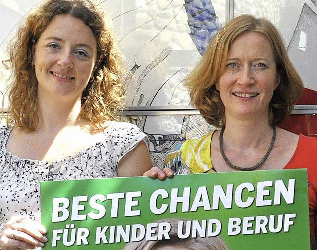 Selbstbewusst strebt die Freiburger Gr...die Kampagne und ihre Wahlplakate vor.  | Foto: kai kricheldorff