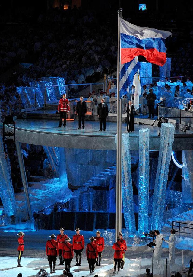 Bei der Abschlussfeier der Olympischen...piele in Russland stattfinden werden.   | Foto: DPA
