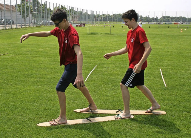 Nicht nur Fuball gespielt wurde bei d...ration bewiesen diese beiden Jungs.     | Foto: ines bode