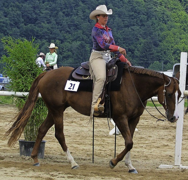 Sita Stepper  beim Westernreitturnier in Buchenbach.   | Foto: Monika Rombach