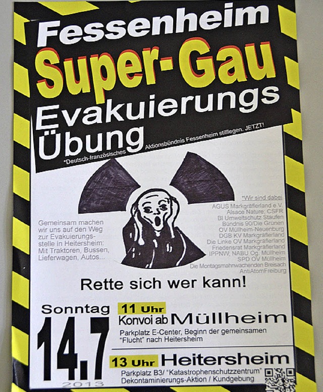 Mit diesem Flyer wirbt das Aktionsbnd...;Evakuierung-bung&#8220; am Sonntag.   | Foto: bz