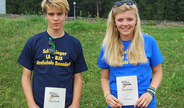 Die Schulsieger der Realschule bei den...Aselmann (R8c) und Mareike Thor (R9b).  | Foto: privat