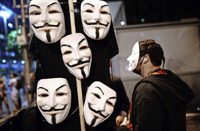 Guy-Fawkes-Masken sind weltweit zum Symbol des Widerstands geworden.   | Foto: afp