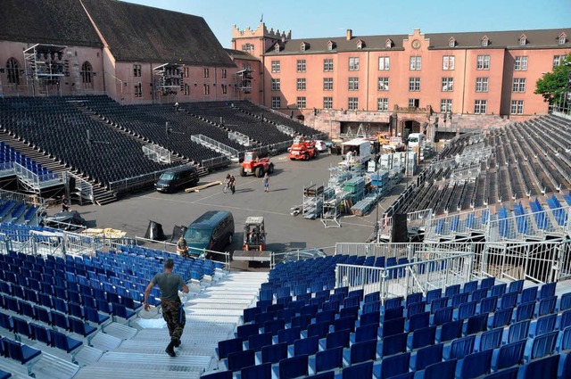 Der Rohbau der knapp 8000 Zuschauer fa...5 Vorstellungen vom 19. bis 27. Juli.   | Foto: Daniel Gramespacher