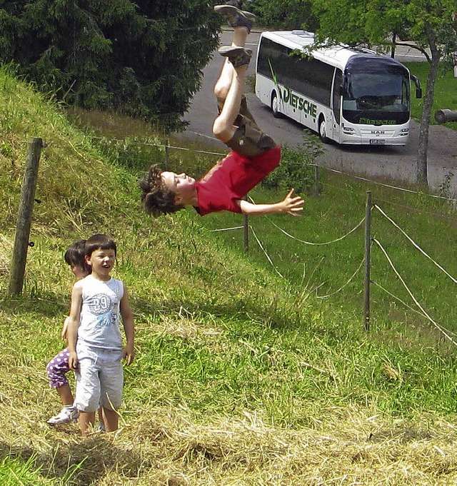 Als Akrobaten konnten sich die jungen ...denen Musikern auch Nachwuchsknstler.  | Foto: ULRIKE SPIEGELHALTER