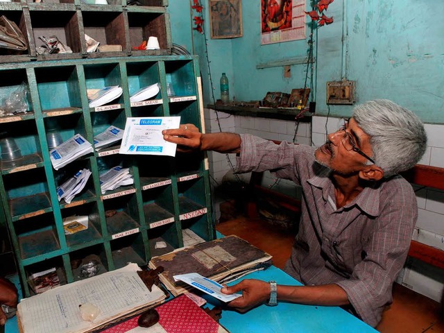 Das zentrale Telegramm Bro in Kolkata &#8211; drei Tage vor seiner Schlieung.   | Foto: dpa