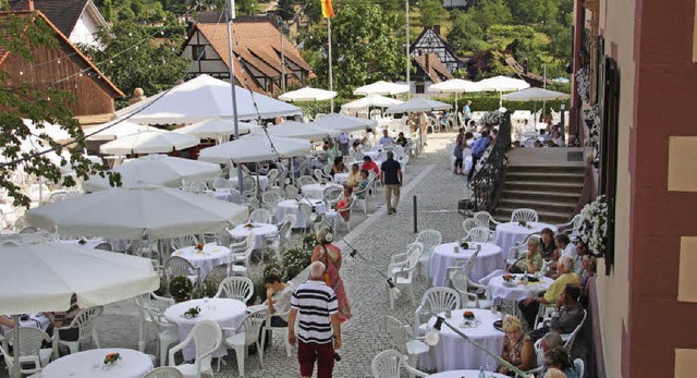 Schattenpltze waren hei begehrt beim 19. Wein- und Sektfestival in Ebringen.  | Foto: Hans Jrgen Kugler