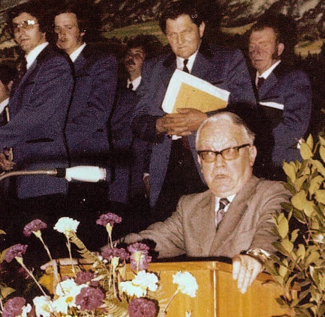 Karl-Siegfried Bader bei seiner Festan...r 800-Jahrfeier von Elzach am 5.8.1978  | Foto: Nikolaus Bayer
