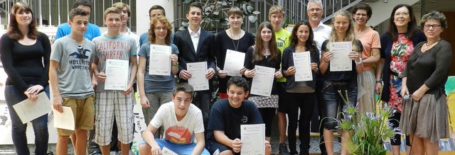 112 Schler von elf  Schulen   erhielten das Sprachzertifikat in Mllheim.   | Foto: Privat
