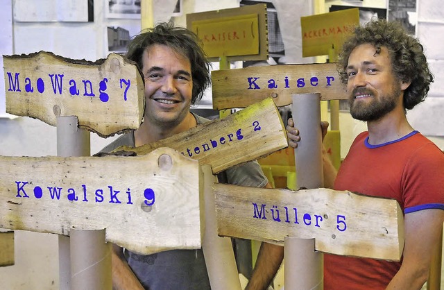 Klaus Gehre (rechts) und Lev Ledit hab...ewhnliches Spieleformat entwickelt.    | Foto: michael bamberger