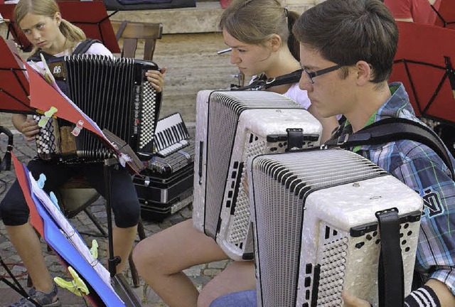 Hoffnungsvoller Nachwuchs beim Akkordeonclub Waldkirch.  | Foto: Eberhard Weiss