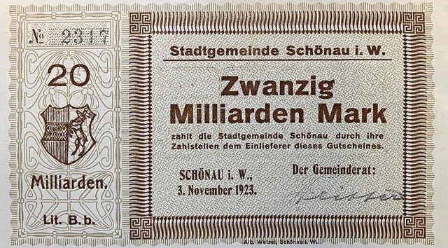 Schnauer Notgeld-Note  von 1923.   | Foto: Hermann Jacob