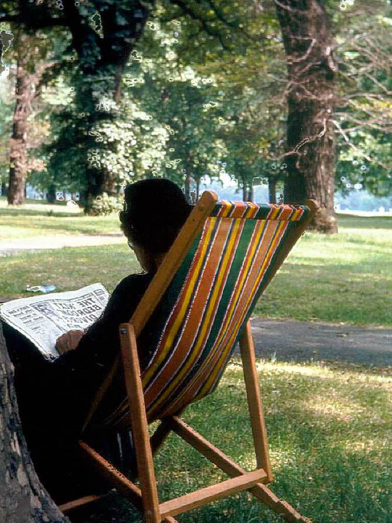 Fritz Waldmann: Beim Lesen im Hyde-Park