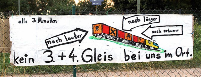 Beim Mahnfeier Hauptthema der BI Bahn: der Gleisausbau   | Foto: A. Mutz