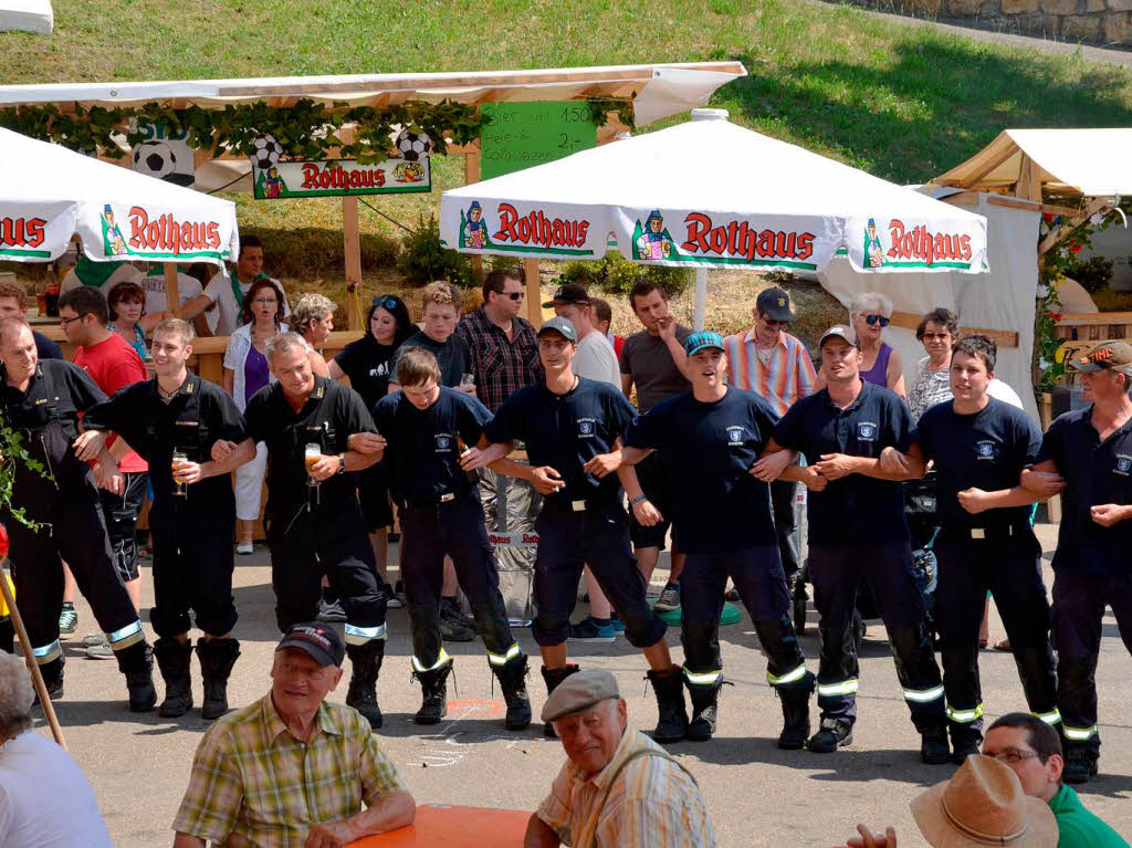 Gold-Jungs: Die Wettkampfgruppe der Feuerwehr Albbruck feierte ihr goldenes Leistungsabzeichen in Dillendorf.