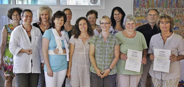 Sylvia Haueisen und Claudia Bhmer be...orn, Heidi Deak, Rudi und Carola Frei.  | Foto: Ralph Fautz