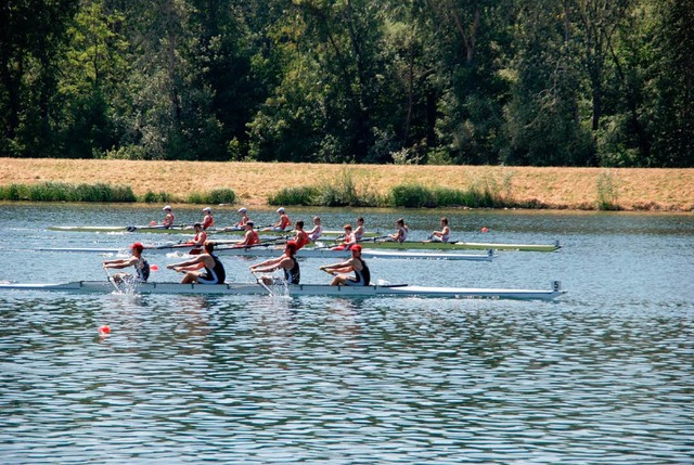 Spannende Rennen gab es  bei den Baden...n im Rudern auf dem Altrhein zu sehen.  | Foto: Hans-Jochen Voigt