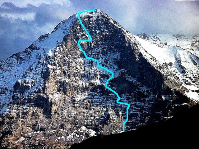 Die sogenannte Heckmair-Route in der Eiger-Nordwand  | Foto: wikipedia