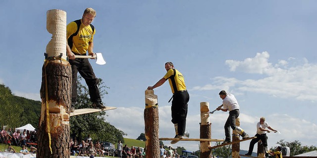 Wacklig: Geschicklichkeit ist geforder...fllermeisterschaften im Schuttertal.   | Foto: Heidi Fssel