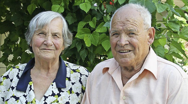 Elisabeth und Erwin Waibel aus Ihringen sind seit 60 Jahren verheiratet  | Foto: Elisabeth Jakob-Klblin