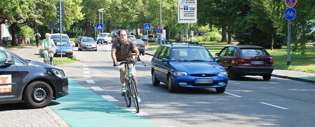 Fr Radfahrer bleibt die Moltkestrae partiell gefhrlich.   | Foto: Gertrude Siefke