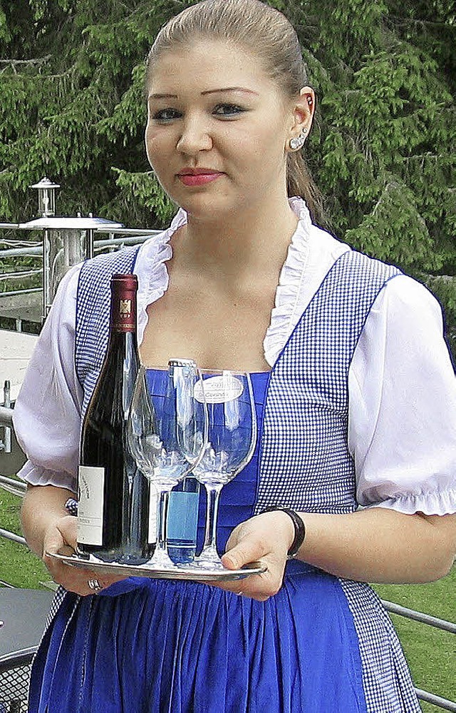 Corinna Memer auf der Terrasse des Seehotels am Titisee   | Foto: eva Weise