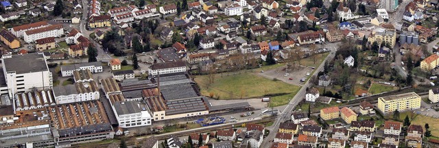 Auf dem Dreieck zwischen Franz-Ehret-u...s-und Projektrume realisiert werden.   | Foto: Luftbild (archiv): erich Meyer