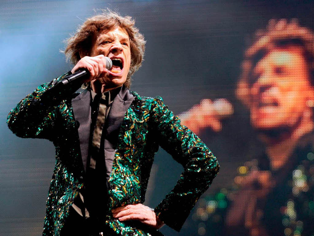 Mick Jagger whrend des Glastonbury-Festivals im Westen Englands.