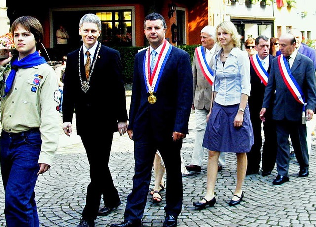 Vor genau fnf Jahren: Michael Benitz ...erlichkeiten erst im Herbst begangen.   | Foto: Manfred Burkert