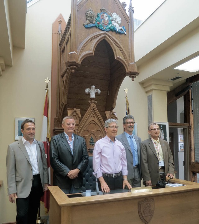 Besuch im Rathaus von Belleville (von ...ller,  Eberhard Roth und Rudolf John   | Foto: stadt