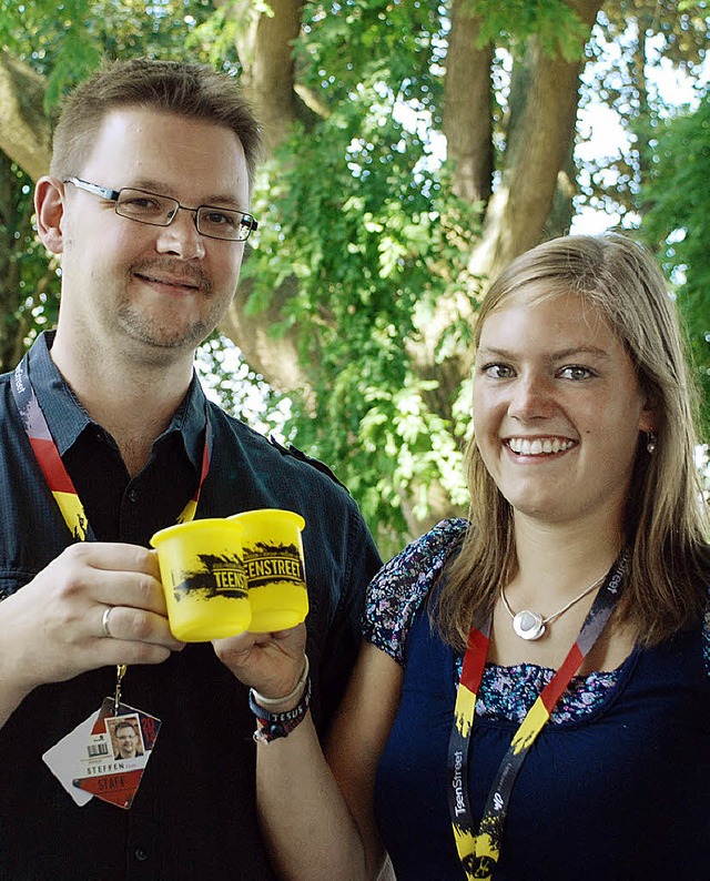 Steffen Zge und Judith Becker vom Org...tionsteam des Teen-Street-Kongresses.   | Foto: Siefke