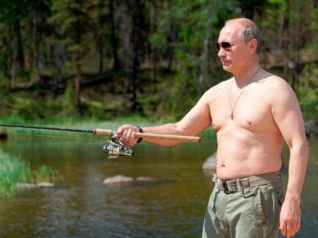 Putin  und seine Rute.  | Foto: dpa