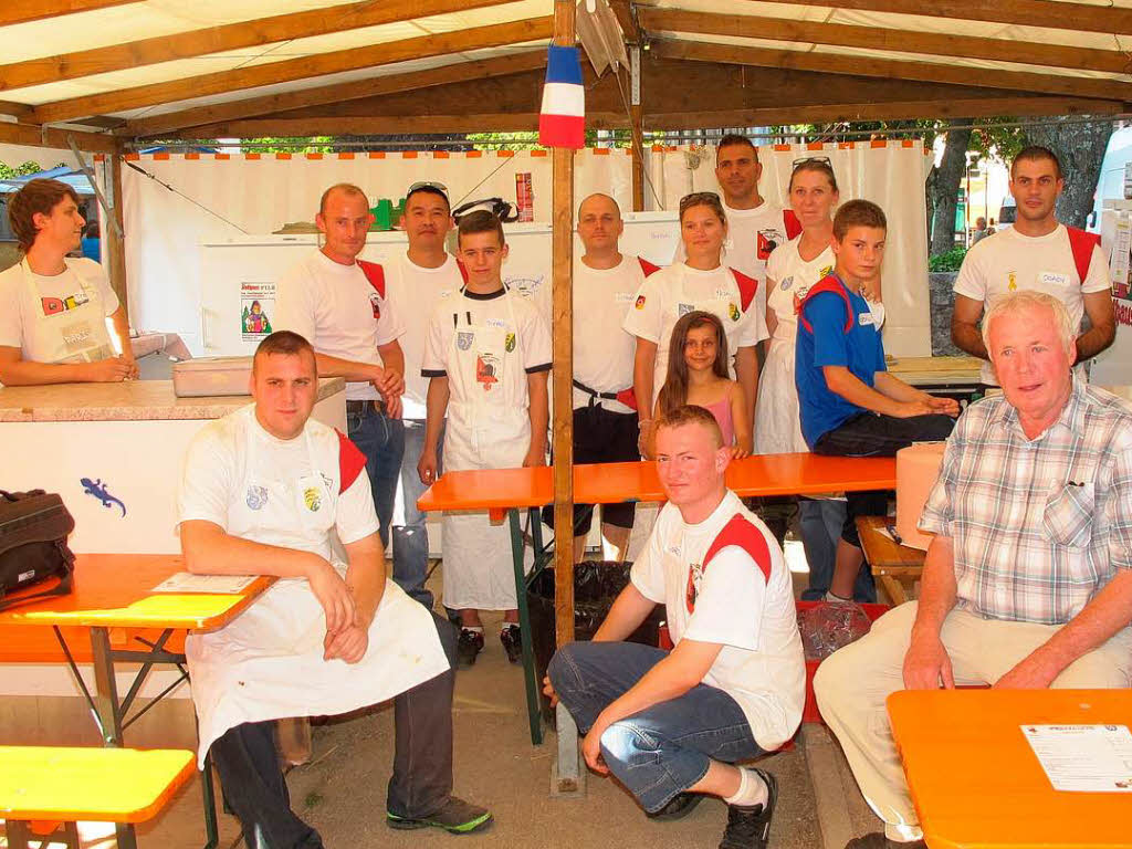Das Team der franzsischen Freunde mit „Jumelagechef“ Uli Spielberger (rechts).