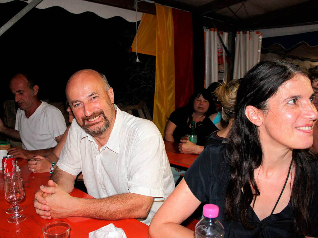 Auch Frdric Drvet, Brgermeister des Partnerstadt Bains-les-Bains, genoss den Trubel beim Schlossfest.