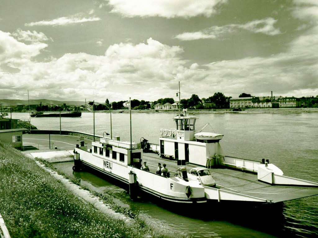 Die Fhranlegestelle in Friedlingen: Bis 1979 verkehrte die Autofhre zwischen Friedlingen und Hningen.