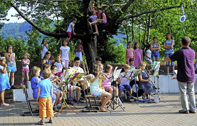 Die Blserklassen 3 und 4 spielte unter der Leitung von Eckhard Albert.  | Foto: Friederike Zimmermann