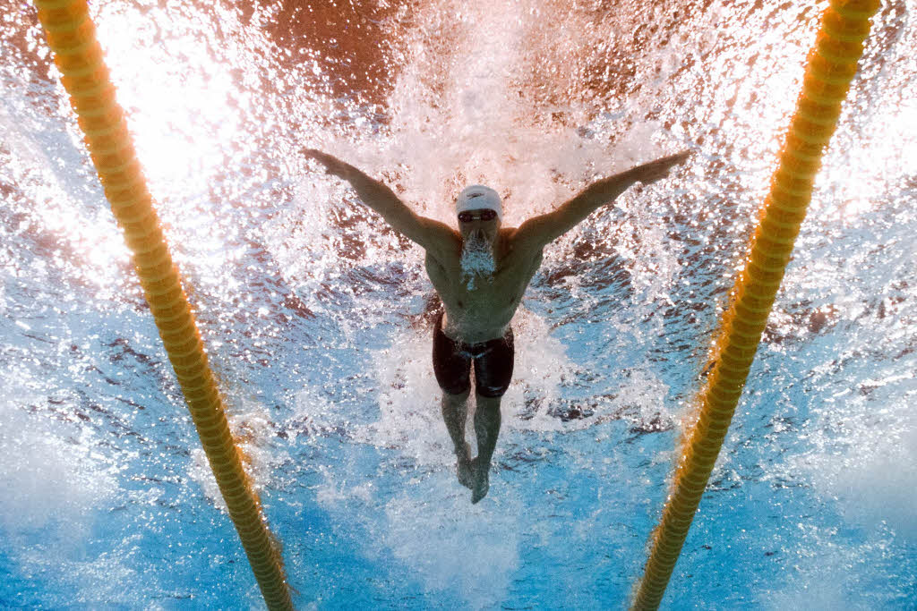 Der Chinese Chen Yin ber 200 Meter Schmetterling.