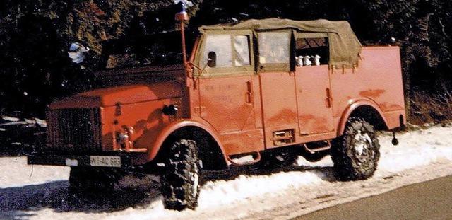 Das erste Fahrzeug der Wehr: ein Borgward  | Foto: Feuerwehr Strittmatt