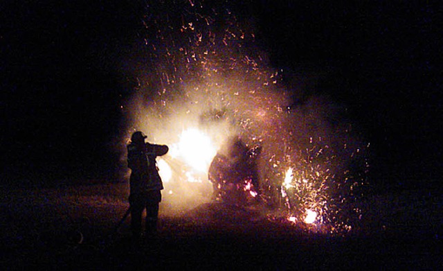 Lscheinsatz  abseits der  Fessenbacher Strae.  | Foto: Feuerwehr