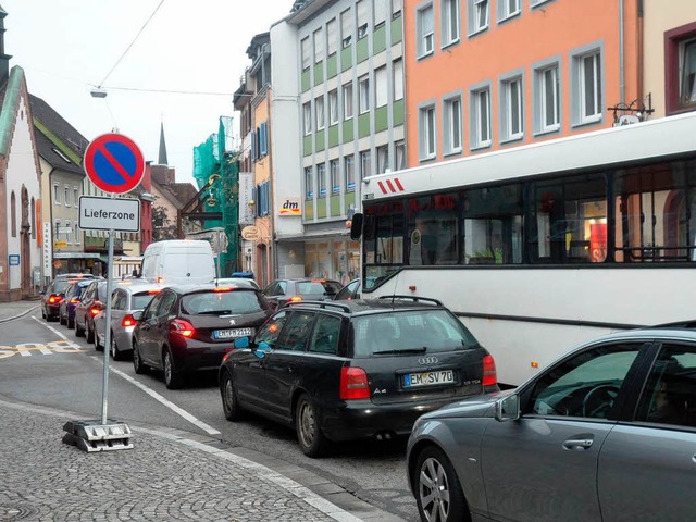 Stau in Waldkirch: Nicht immer ist der...erdings so dicht wie auf diesem Foto.   | Foto: Tobias Winterhalter